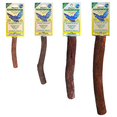 Polly's Hardwood Bird Perch Natural RibbonWood Pet Parrot Perches eBay