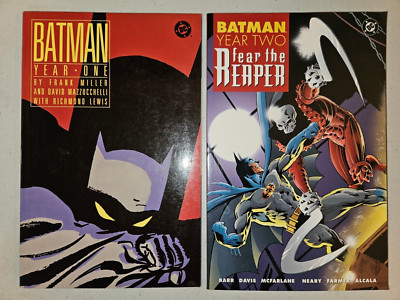 Batman Year One + Year Two: Fear the Reaper (TPB Softcover Lot x2) FN, McFarlane