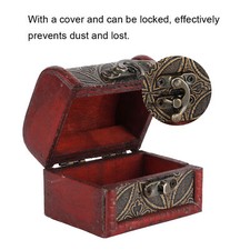 Vintage Small Treasure Chest Decorative Wooden Jewelry Lock Box Gift Case