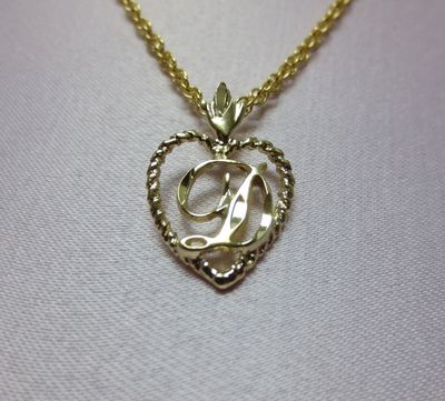Collana Con Medaglione D'oro - Lettera Personalizzata In Oro 18 Carati - Foto 2