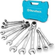 Ratschen-Spanner Set 12-teilig CrV Stahl 8-19 mm Metall