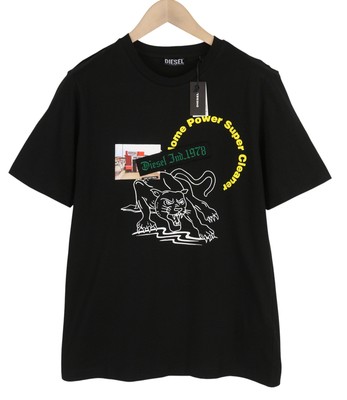 DIESEL T-Just-B60 Herren Herren T-Shirt XS Kurzarm Rundhals Trikot gemustert