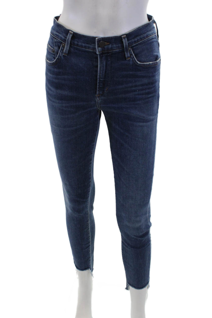 Cole Haan Womens Skinny Ankle Jeans Dark Blue Mid Rise Button Size 26Free Shipping in US $100+ Orders | $6.95 Orders Below