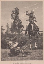 Orig. Holzstich Pferderennen - Ein kritischer Augenblick Gemalt von C. Koch