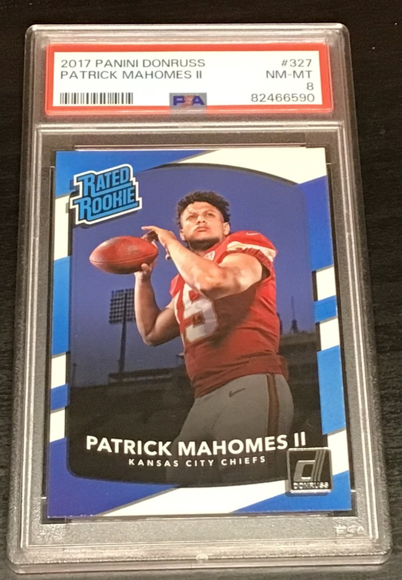 2017 Panini Donruss - Rated Rookie Patrick Mahomes II #327 (RC) PSA 8
