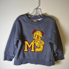 Vintage Disney Store Mickey Mouse Sweatshirt Kids 2T XXS 90s Football Sports