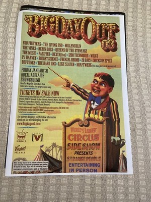 BIG DAY OUT 2003 A1-Size Adelaide Festival Poster 59.5 x 84 CMS Foo Fighters
