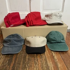 Vintage BLANK Strapback Hat LOT OF 11 Dad Cap Twin City Yupoong Falcon Adams