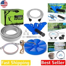 65ft Zipline Kit Stainless Steel Trolley, Swing Seat, Spring Brake Fun