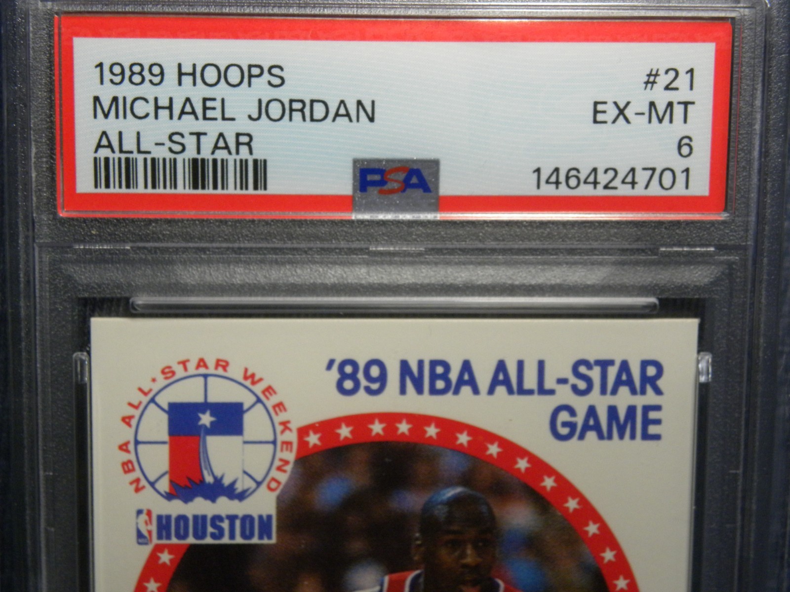 MICHAEL JORDAN  1989 HOOPS #21 ALL-STAR PSA-6 BEAUTIFUL !! view 2