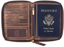 Passport Wallet - Travel Document Holder w/RFID Blocking   Full Grain Leather...