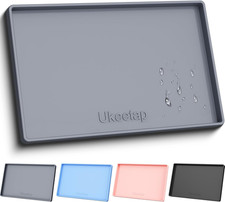 Extra Thick Silicone Mat Waterproof with Raised Edge 34" X 22", under Sink Mat f