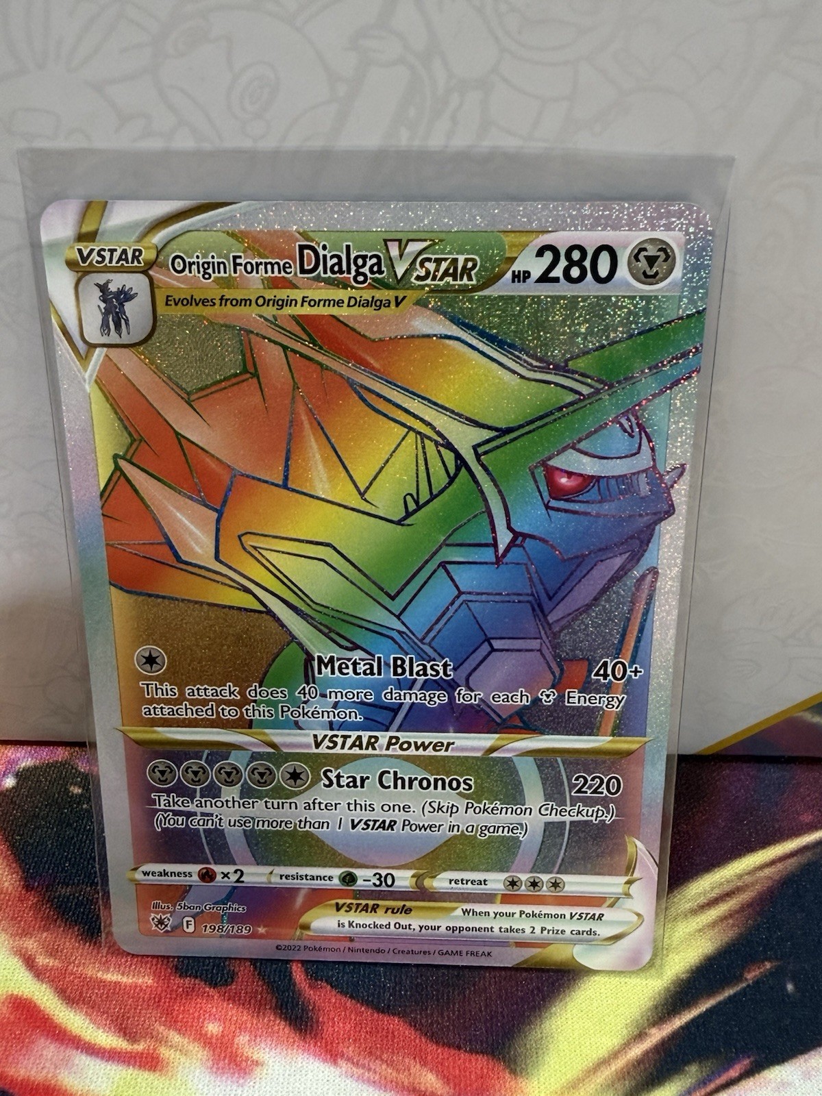 Origin Forme Dialga VSTAR 198/189 Rainbow Rare Astral Radiance Pokemon Near Mint