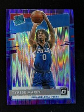 Tyrese Maxey 2020-21 Panini Donruss Optic Rated Rookie Purple Shock Prizm 76ers