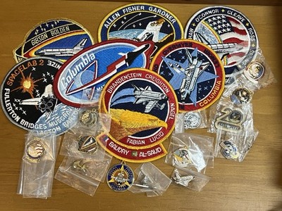 Lot Of Space NASA Patches And Lapel Pins Columbia Apollo Pendants