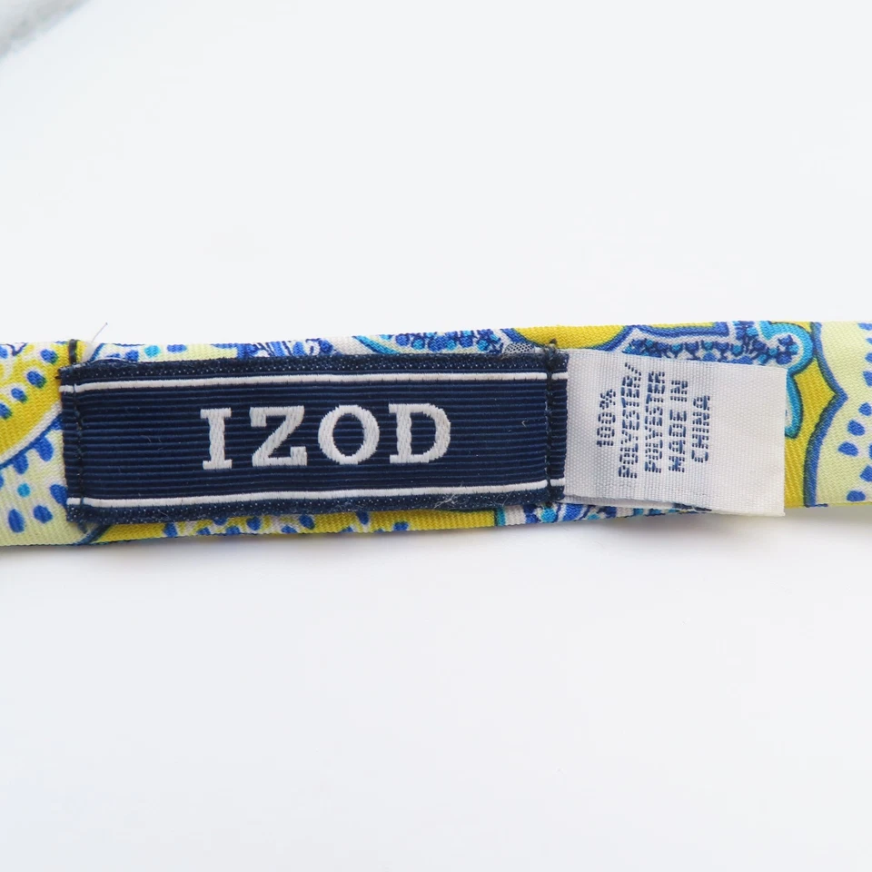 Pajarita Izod Amarillo Azul Cachemira 2.5" Ancho Pre Corbata Poliéster Foto 4 de 4