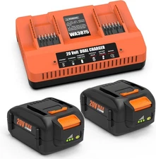 Bakipante 2Pack 20V 6.0 Ah Battery Replacement for Worx WA3525, WA3520, WA3575,
