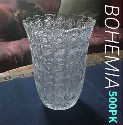 Bohemia Cristal 500PK Hand-Cut Vase Large Crystal Flower Vase