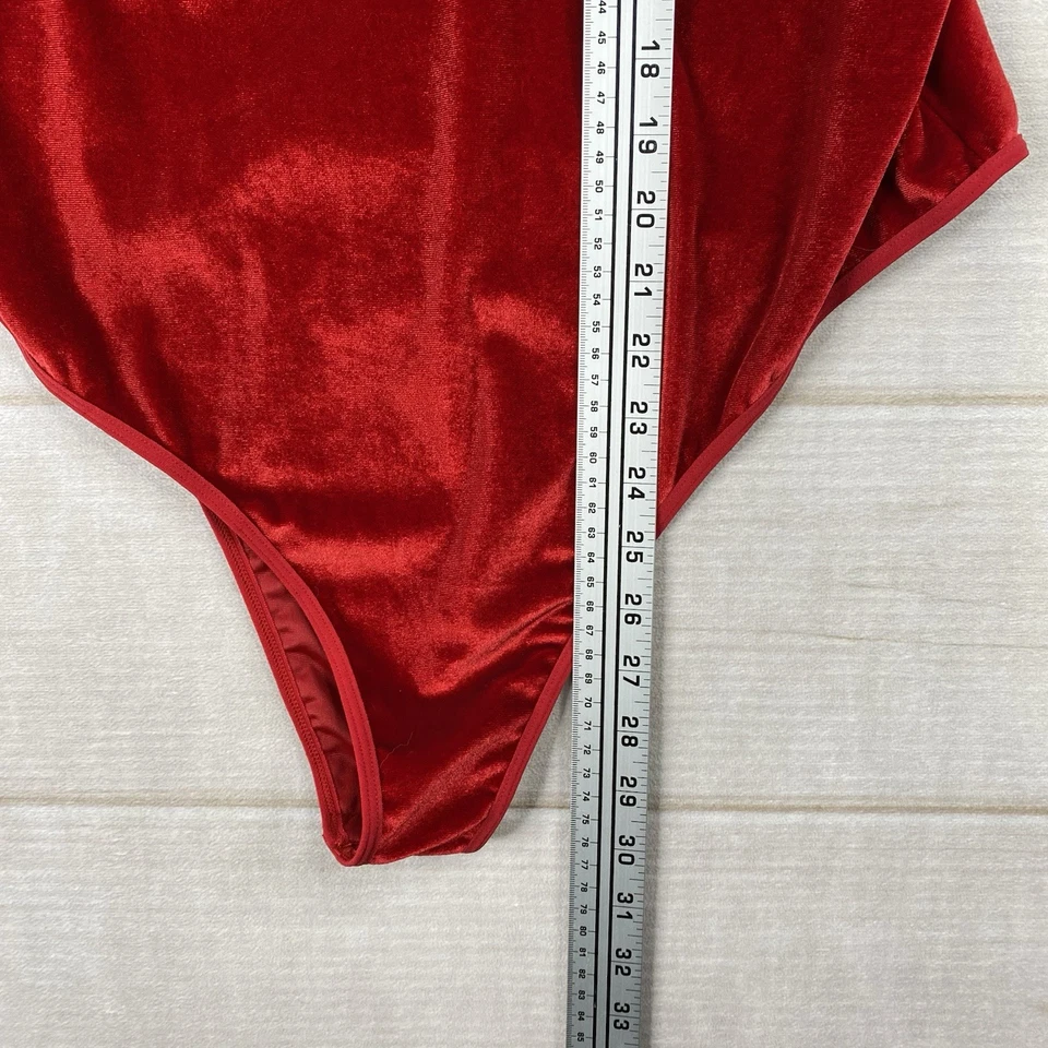 Body AvidLove Talla 20W Rojo Sra. Santa Claus Imitación Piel Lazo Terciopelo Top Navidad Foto 3 de 4