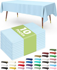 Plastic Table Cloth Disposable 10 Pack, 54 x 108 Inch Table Cloths, Easter Party