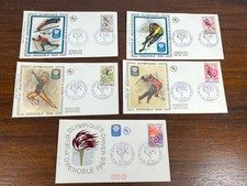 Lot Of 5 First Day Covers Olympic Games Grenoble 1968 (10-45)