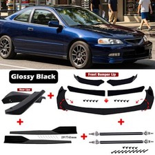 For Acura Integra Black Frontrear Bumper Lip Splitter29 Side Skirtstrut Rod