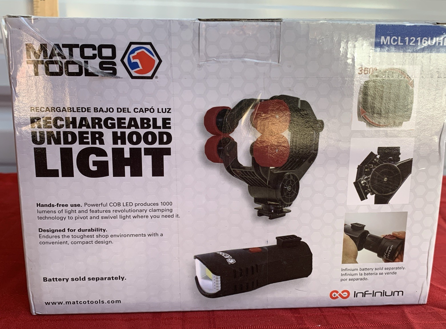 Matco Tools 12V & 16V CORDLESS INFINIUM™ RECHARGEABLE UNDER HOOD LIGHT-1k Lumens