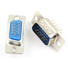 5Pcs D-SUB 15 Round Pin Straight Male DIP Through Hole Connector Adapter 3 Row