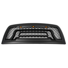 Mesh Hood Upper Grille Shell With Led Lights Fits Dodge Ram 1500 Pickup 2013-18