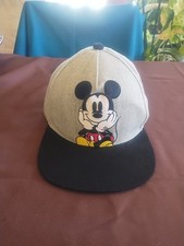 Disney Mickey Mouse Cap Gray and Black. Adjustable Strap. New Without Tags