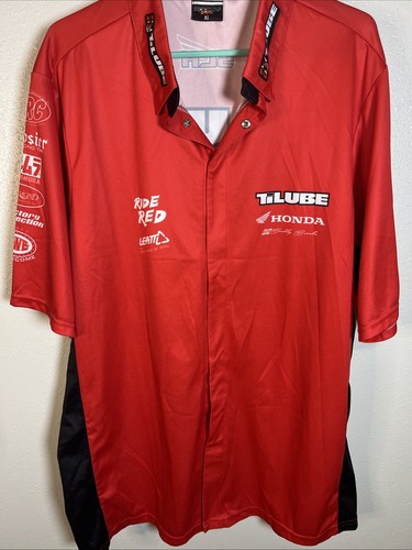 Vintage Honda Motorcycle Racing Team Shirt Tee Jersey XL - Picture 2 of 9