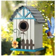 Blue Bird Houses Wood Bluebird for Outside Birdhouse for Outdoor Hummingbird