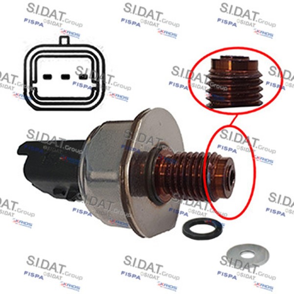 Sidat Sensor Kraftstoffdruck 81.104 FüR Scudo Peugeot 307 3A CitroËN 207 Fiat 3E-image