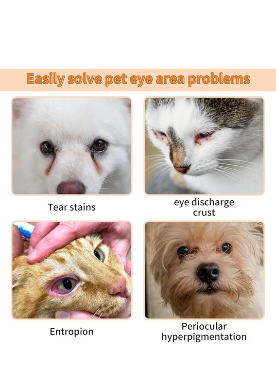 360 Big Size Pet Eye Wipes for Dogs & Cats, Tear Stain Remover & Eye Cleaner 3pk
