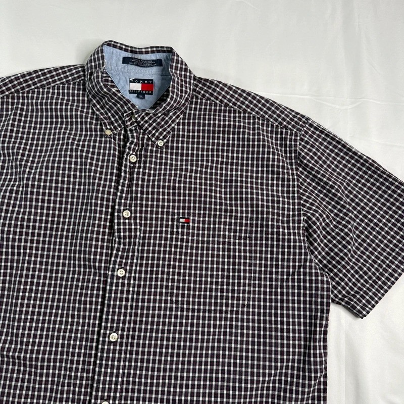 Tommy Hilfiger Vintage Y2K 2002 Shirt Men XL Checked Casual Classic |0239 image 3