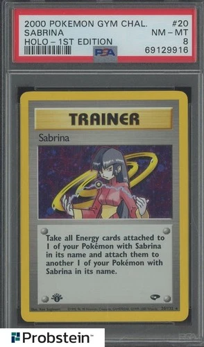 2000 Pokemon Gym Challenge 1st Edition #20/132 Sabrina Holo PSA 8 NM-MT