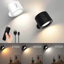 LED Wall Light Rechargeable Reading Lamp Magnet Adjustable Wireless Spotlight