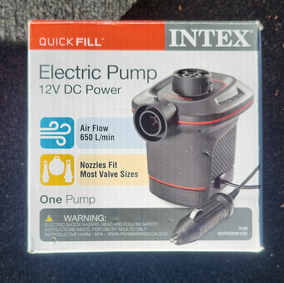 Intex Quick Fill Electric Air Pump 12V DC Car Plug Mattress Pool Float