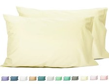 King Pillowcases Set of 2, 100 Cotton King Pillow Cases King 20"x40" Cream