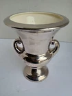 Vintage Haeger Pottery Vase Classical Design  Bronze Silver Glaze 11”