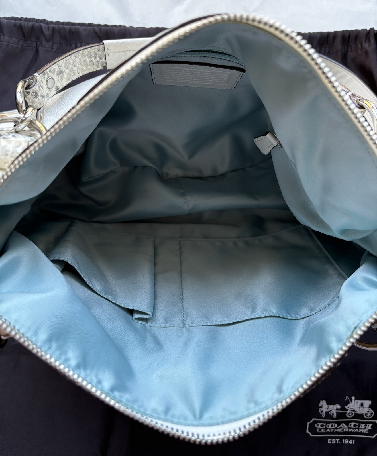 COACH Kristin Python Leather Crossbody Satchel Pu… - image 5