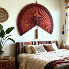 Bambooo Fan Wall Decor, Wall Hanging Decor, Oversized Fan, Large Wall Decor