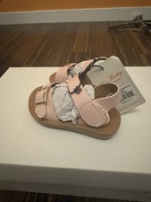Lucky Brand Toddler Pink Leather Flat Sandals Adjustable Strap Hook Loop US 5