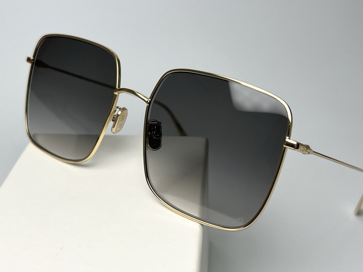 Brand New Dior Sunglasses Stellaire SU Square Metal Gold 59-145