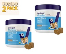 Vetnique Glandex Boot the Scoot Dog Anal Gland Chews Peanut Butter 60Ct x 2 Pack