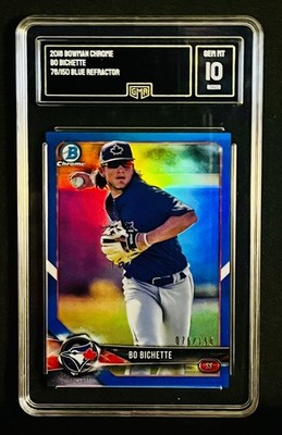 Bo Bichette 2018 Bowman Chrome Prospects Blue Refractor #BCP199 #/150 GMA 10