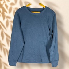 Tek Gear Sweatshirt Women L Large Blue Fleece Long Sleeve Crew Neck Cotton