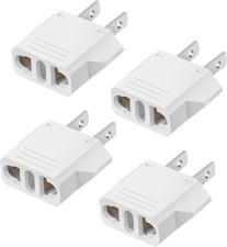 Plug Adapter 220V to 110V 4 Pack European US Converter Travel Type American