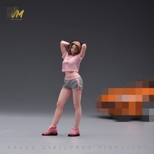 Painted 1/24 Beauty Girl Figurines Figures Miniatures Model For Cars Vehicles