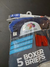 FRUIT OF THE LOOM BOXER BRIEFS BOYS 5 PK ASSORTED COLORS MEDIUM NEW TAG FREE